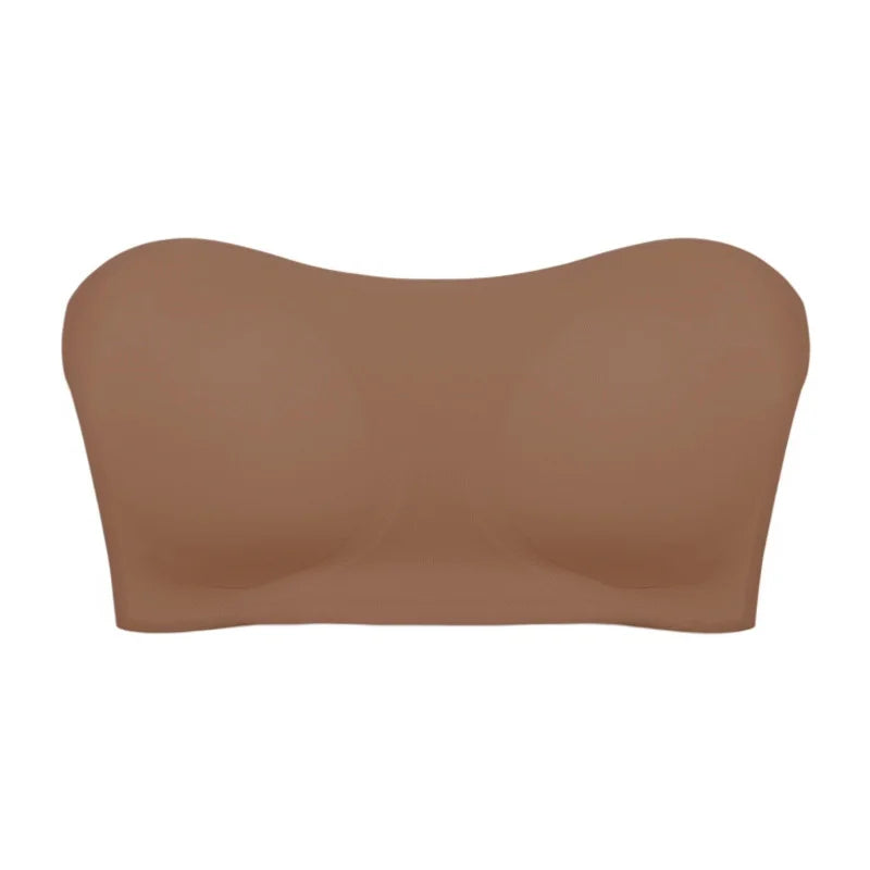 Soutien-gorge femme sans bretelles – Push-up léger – Maintien anti-glisse – Finition invisible
