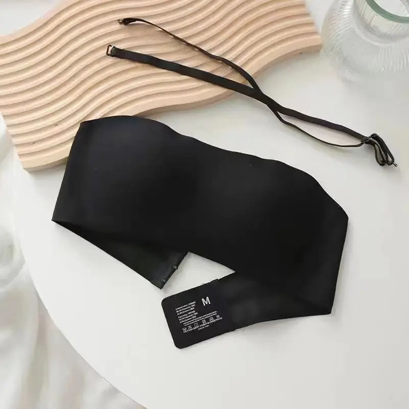 Top bandeau femme – Coupe moulante – Sans armatures – Maintien push-up – Antidérapant