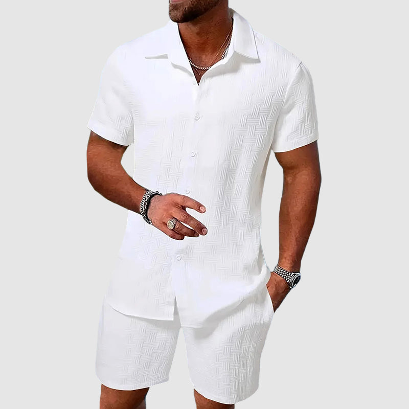 Ensemble Homme Chemise et Short – Coupe Décontractée – Tissu Respirant Léger