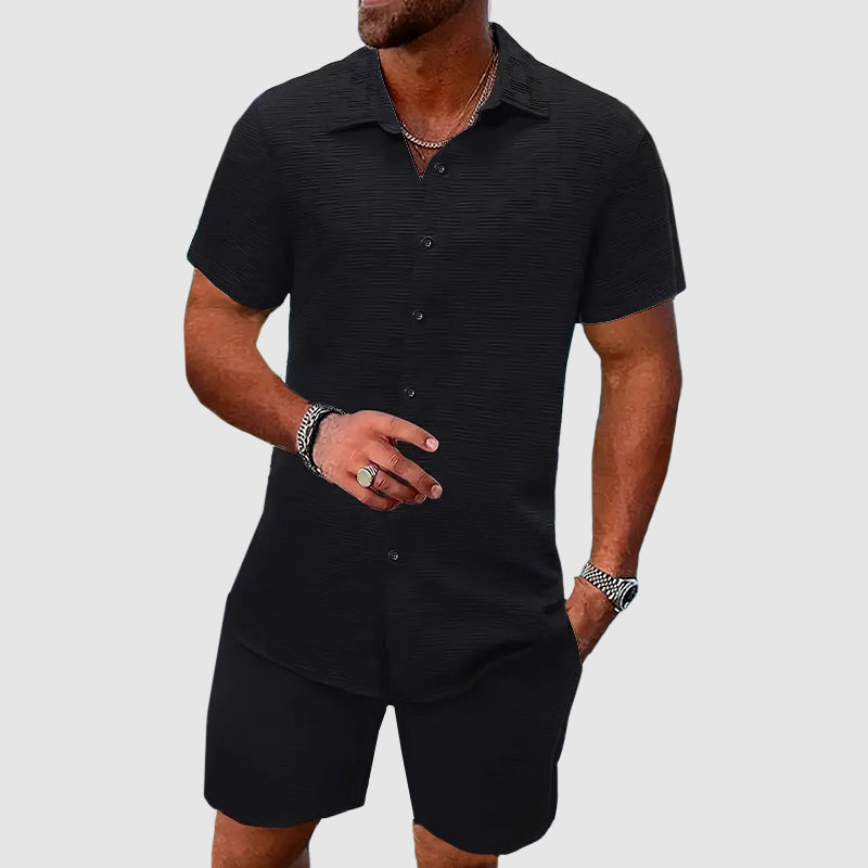 Ensemble Homme Chemise et Short – Coupe Décontractée – Tissu Respirant Léger