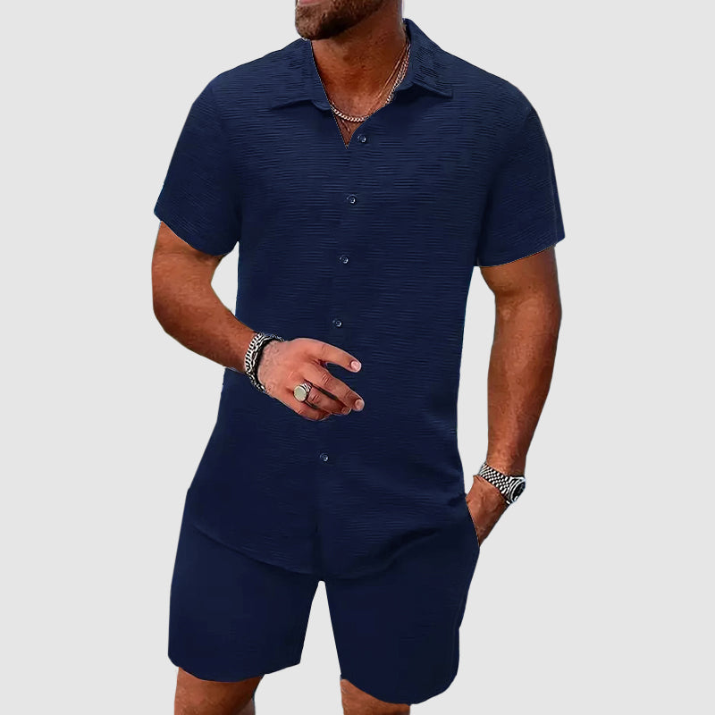 Ensemble Homme Chemise et Short – Coupe Décontractée – Tissu Respirant Léger