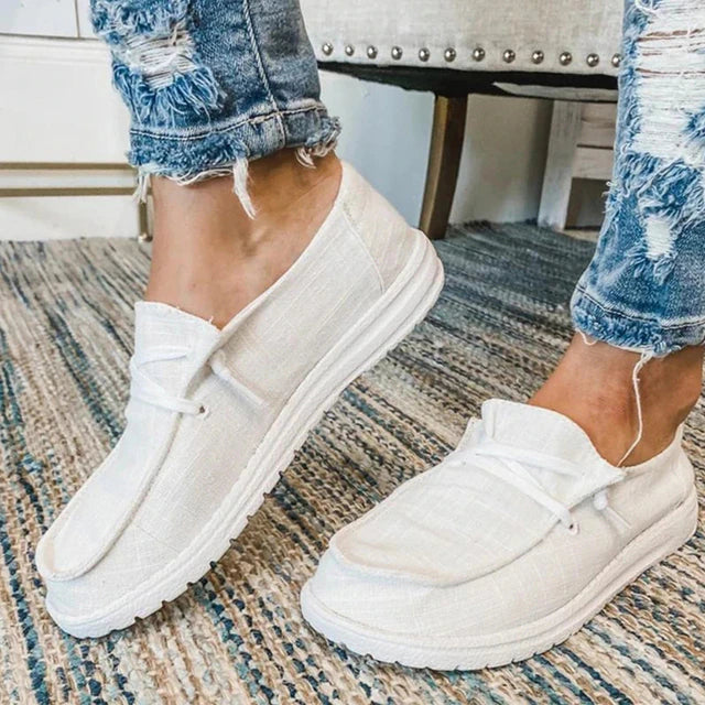 Chaussures femme à lacets – Tissu respirant – Semelle épaisse antidérapante – Style décontracté