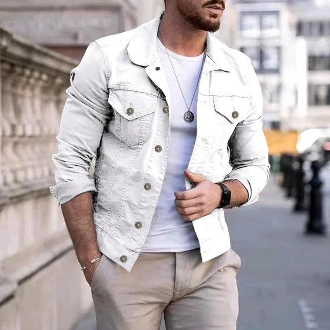 Veste homme – Coupe slim – Coton – Boutonnage métallique – Poches poitrine
