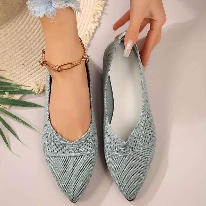 Ballerines femme – Bout pointu – Confort respirant – Enfilage facile