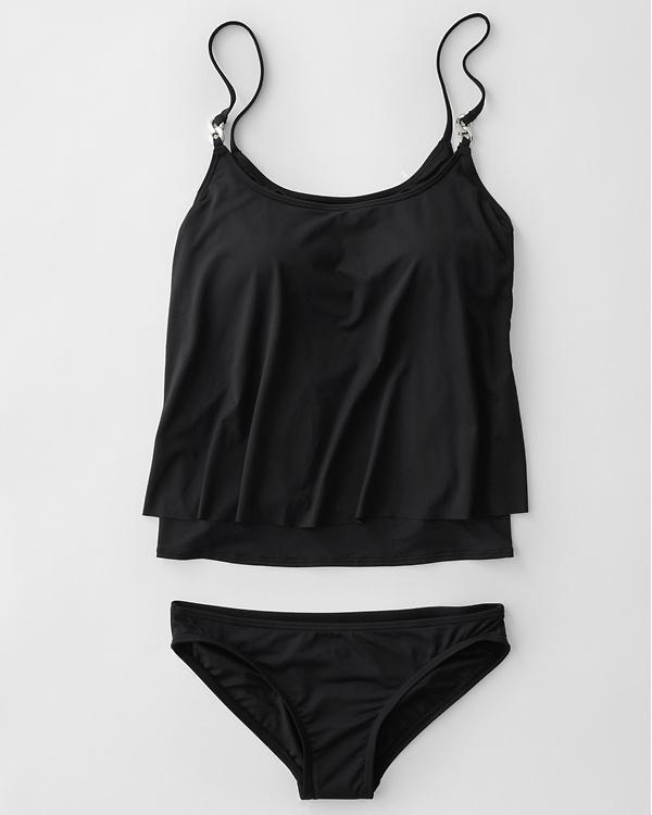 Tankini femme – Coupe fluide – Bretelles réglables – Tissu respirant – Encolure arrondie