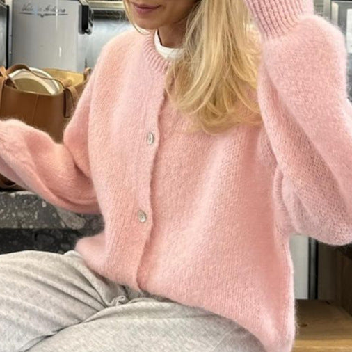 Femme Cardigan - Tricot Doux et Chaud - Coupe Casual - Manches Longues - Basique Polyvalent