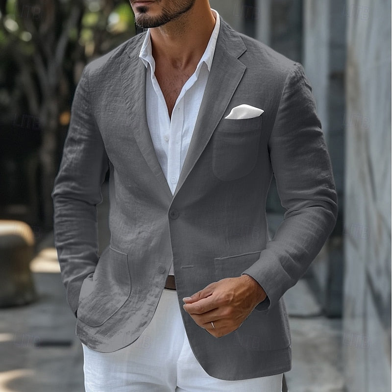 Blazer homme – Coupe slim – Simple boutonnage – Revers classique