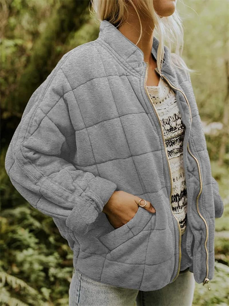 Veste matelassée femme – Coupe décontractée – Col montant