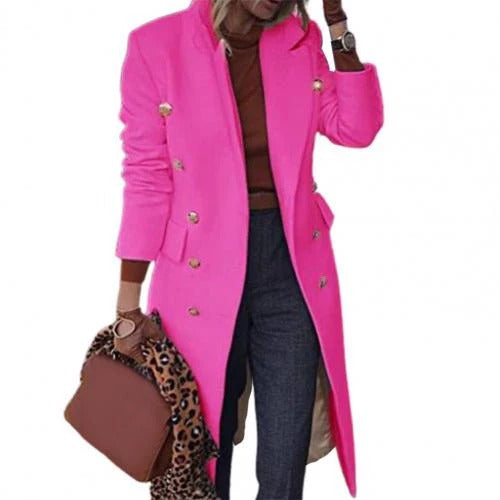 Manteau femme double boutonnage – Laine – Coupe cintrée – Longueur genou