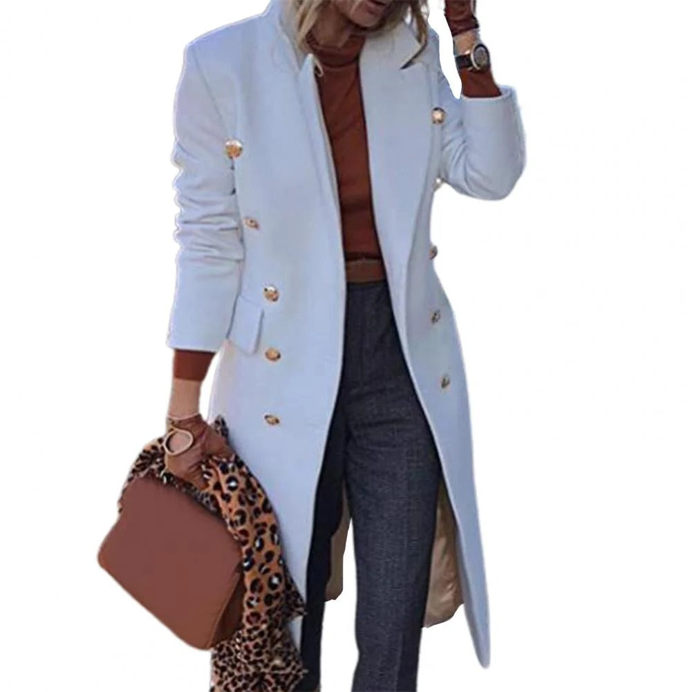 Manteau femme double boutonnage – Laine – Coupe cintrée – Longueur genou