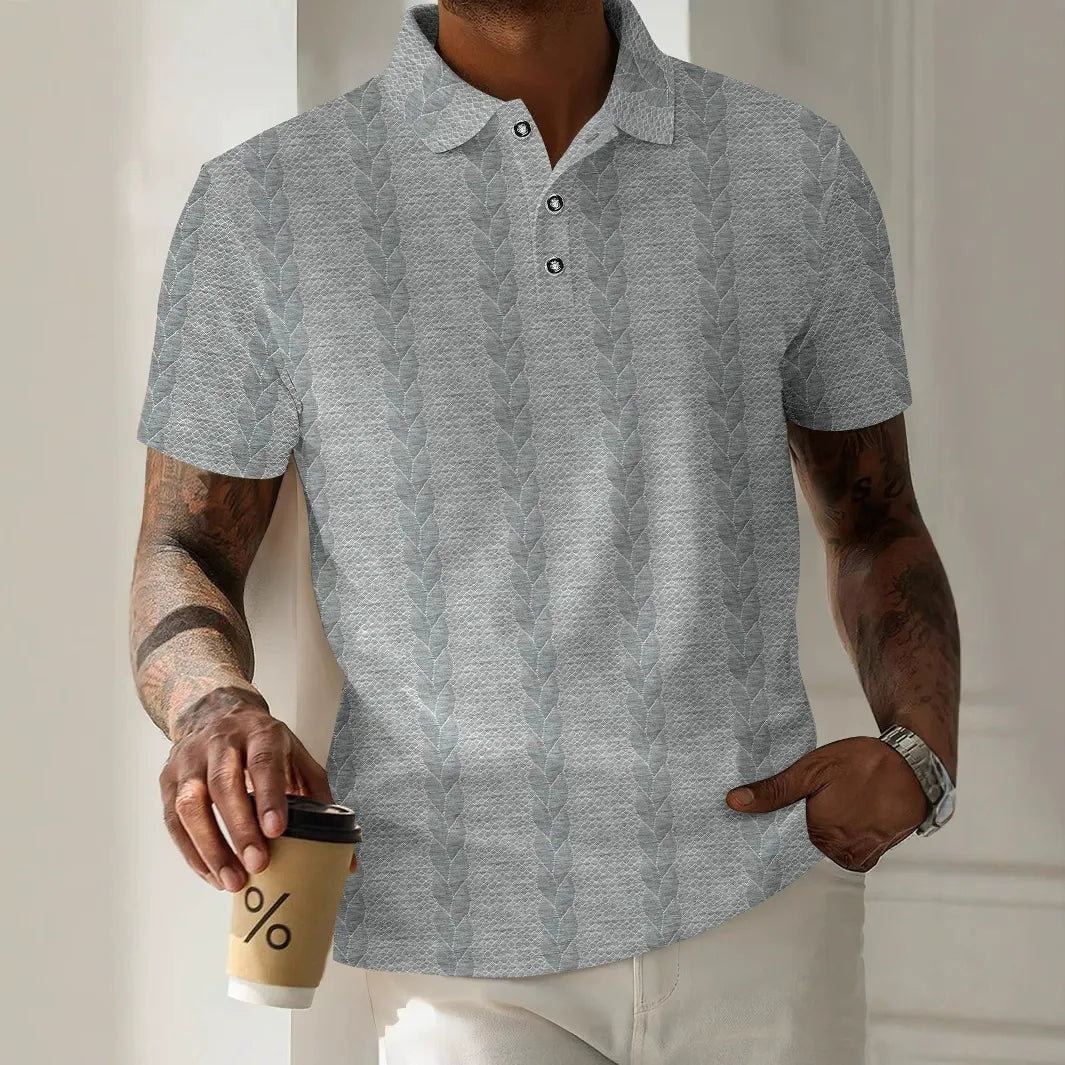 Polo homme – Coupe régulière – Jacquard texturé – Manches courtes – Col classique
