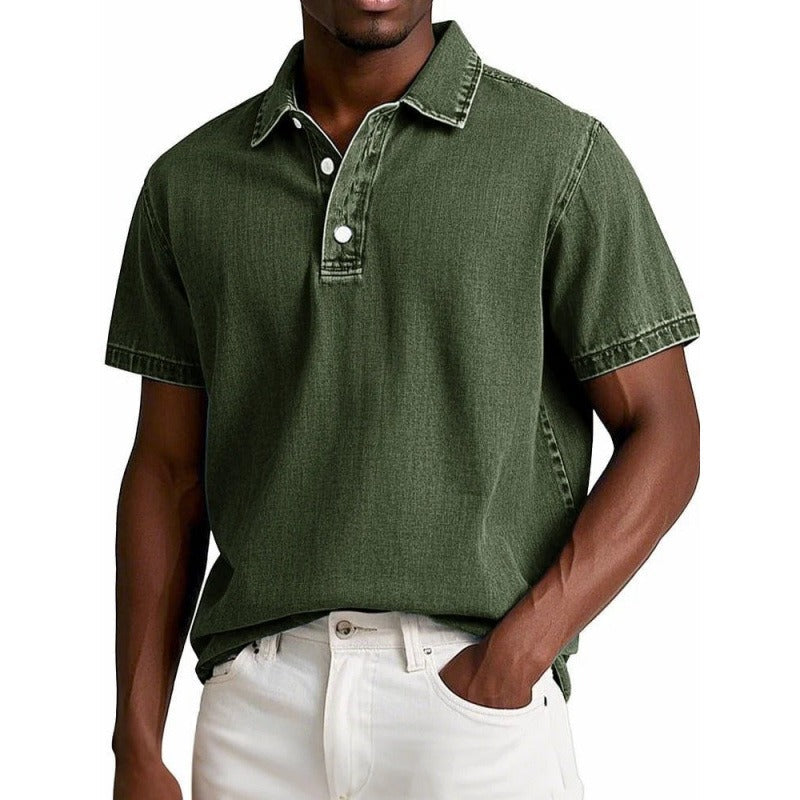Polo homme – Coton mélangé – Coupe décontractée – Manches courtes – Style classique