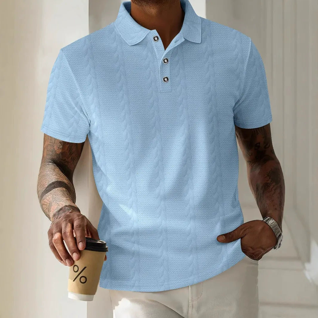 Polo homme – Coupe régulière – Jacquard texturé – Manches courtes – Col classique