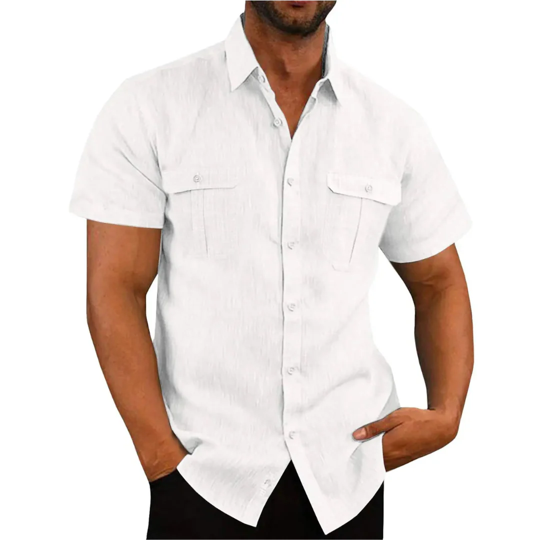 Chemise homme – Coupe régulière – Manches courtes – Poches poitrine – Coton
