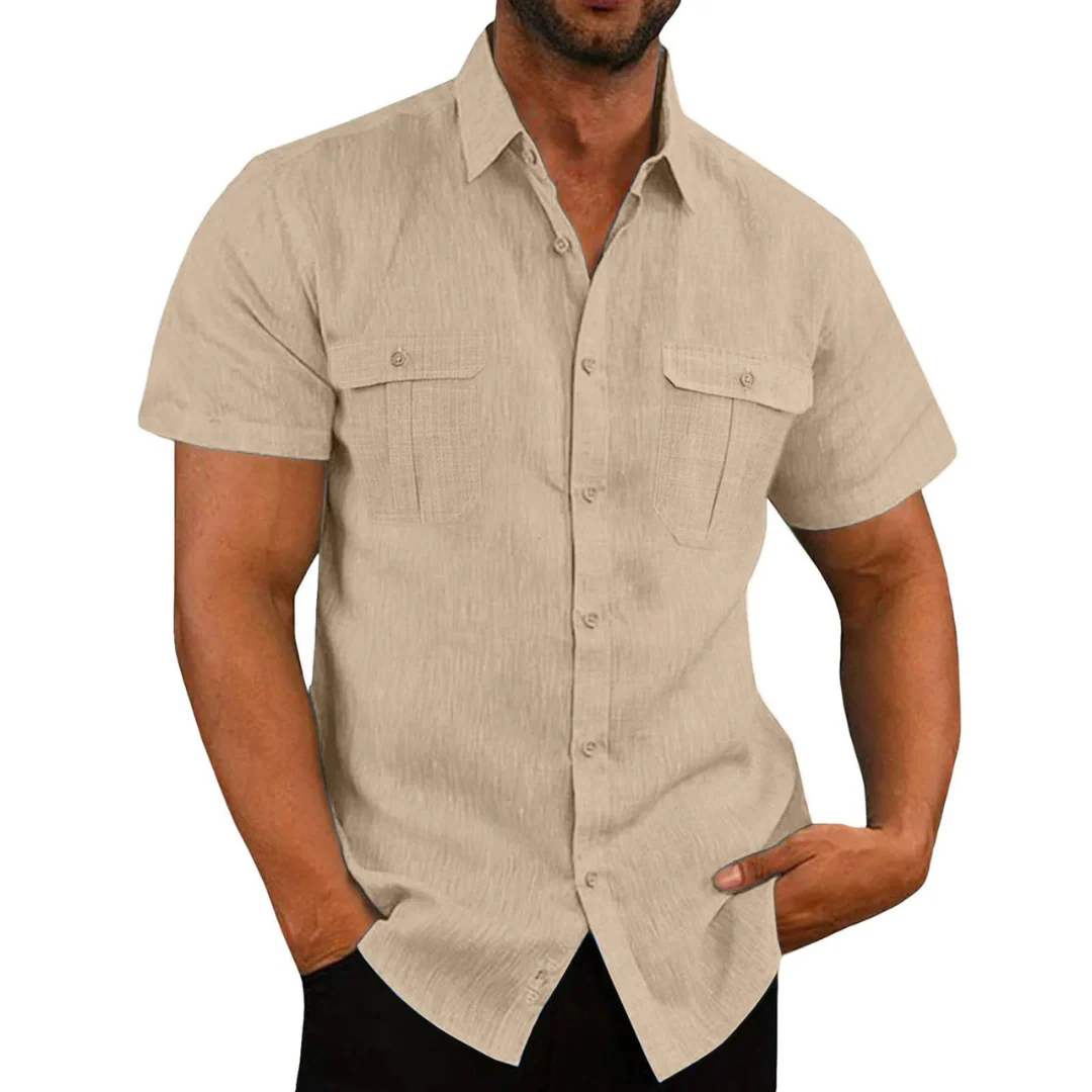 Chemise homme – Coupe régulière – Manches courtes – Poches poitrine – Coton