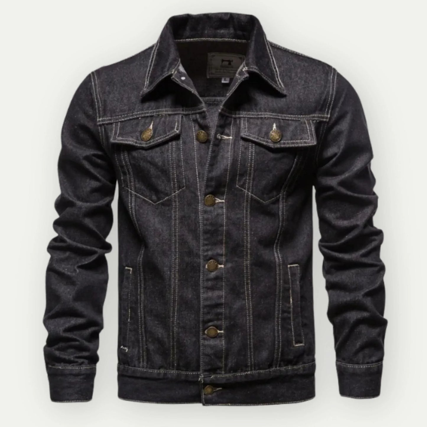 Veste trucker homme – Coupe ajustée – Denim – Boutonnage frontal – Poches utilitaires