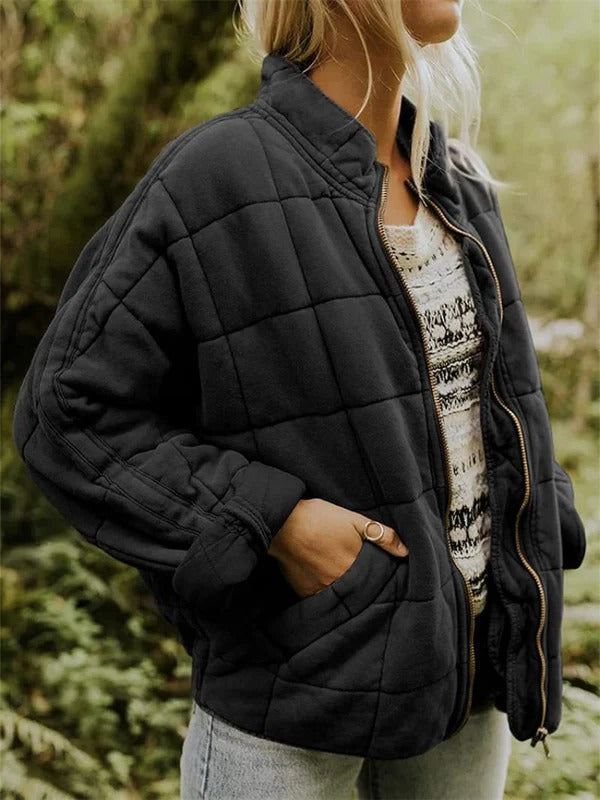 Veste matelassée femme – Coupe décontractée – Col montant
