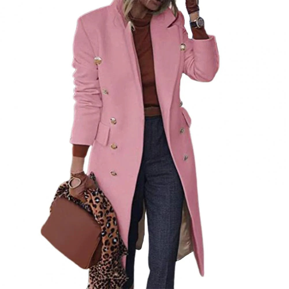 Manteau femme double boutonnage – Laine – Coupe cintrée – Longueur genou
