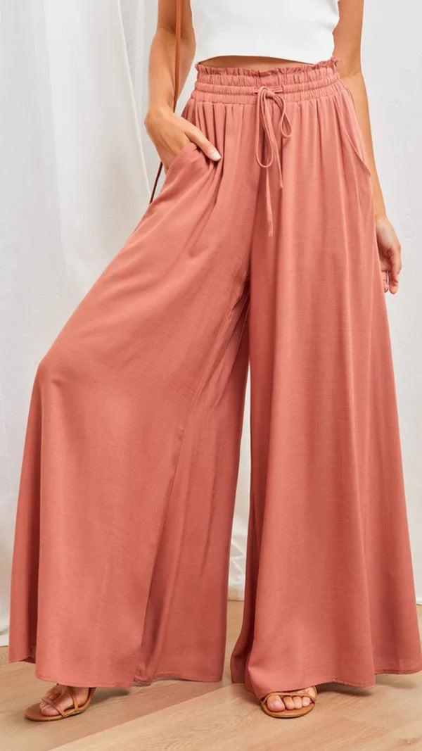 Pantalon femme – Coupe ample – Taille élastique