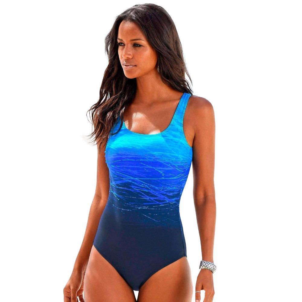 Maillot de bain 1 pièce femme – Coupe athlétique – Encolure dégagée – Tissu respirant