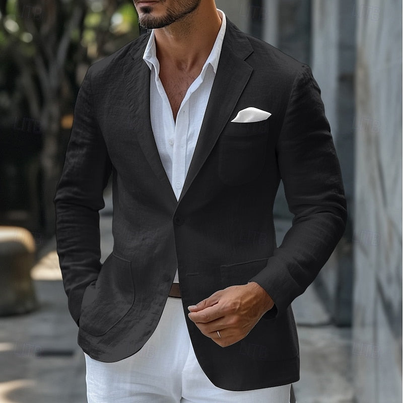 Blazer homme – Coupe slim – Simple boutonnage – Revers classique