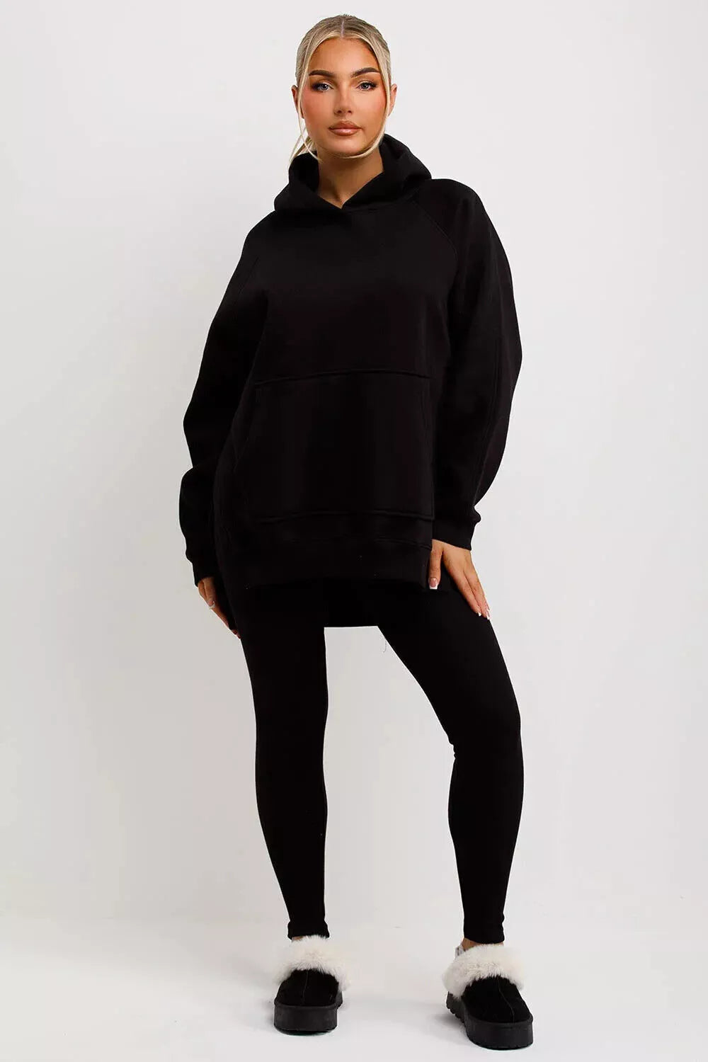 Sweat à capuche femme, coupe décontractée, en tricot doux, côtelé, grande