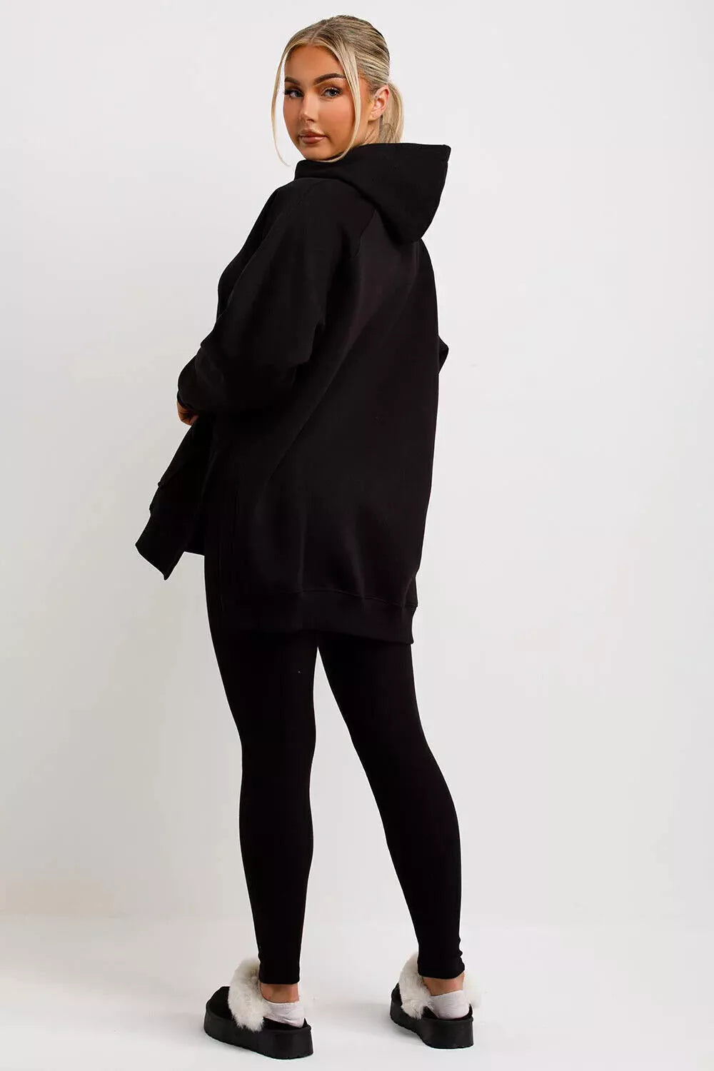 Sweat à capuche femme, coupe décontractée, en tricot doux, côtelé, grande