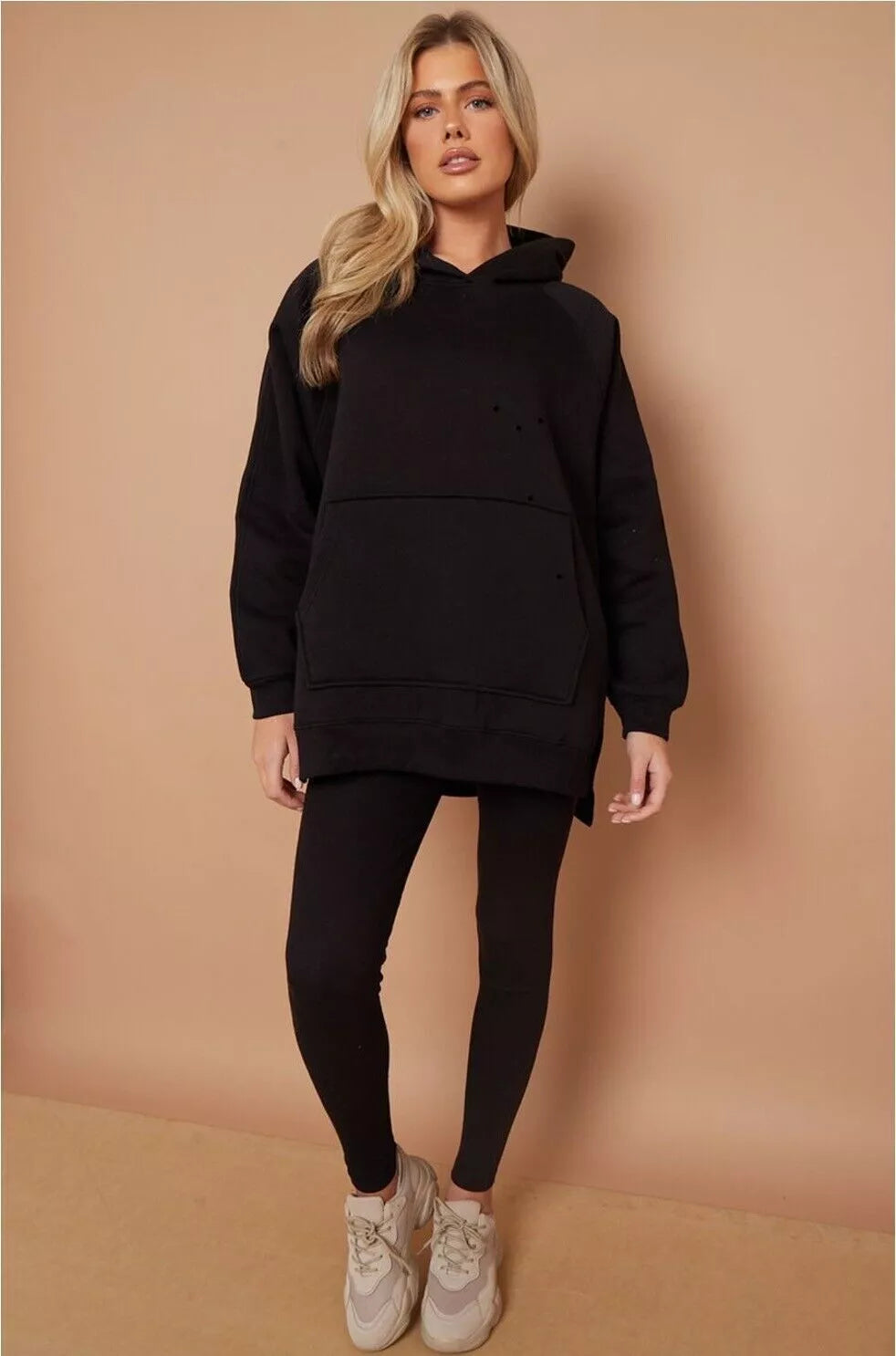 Sweat à capuche femme, coupe décontractée, en tricot doux, côtelé, grande