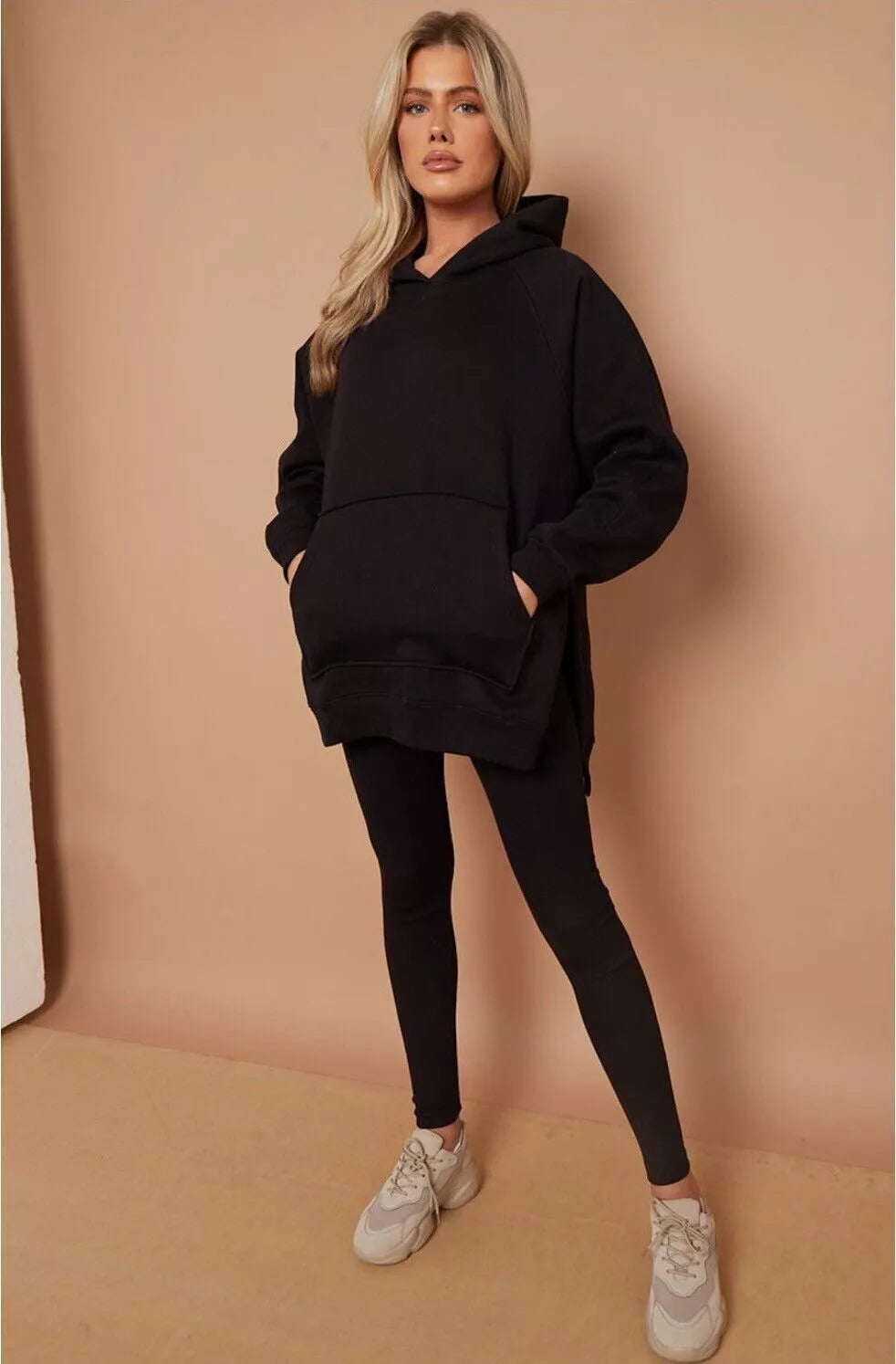 Sweat à capuche femme, coupe décontractée, en tricot doux, côtelé, grande