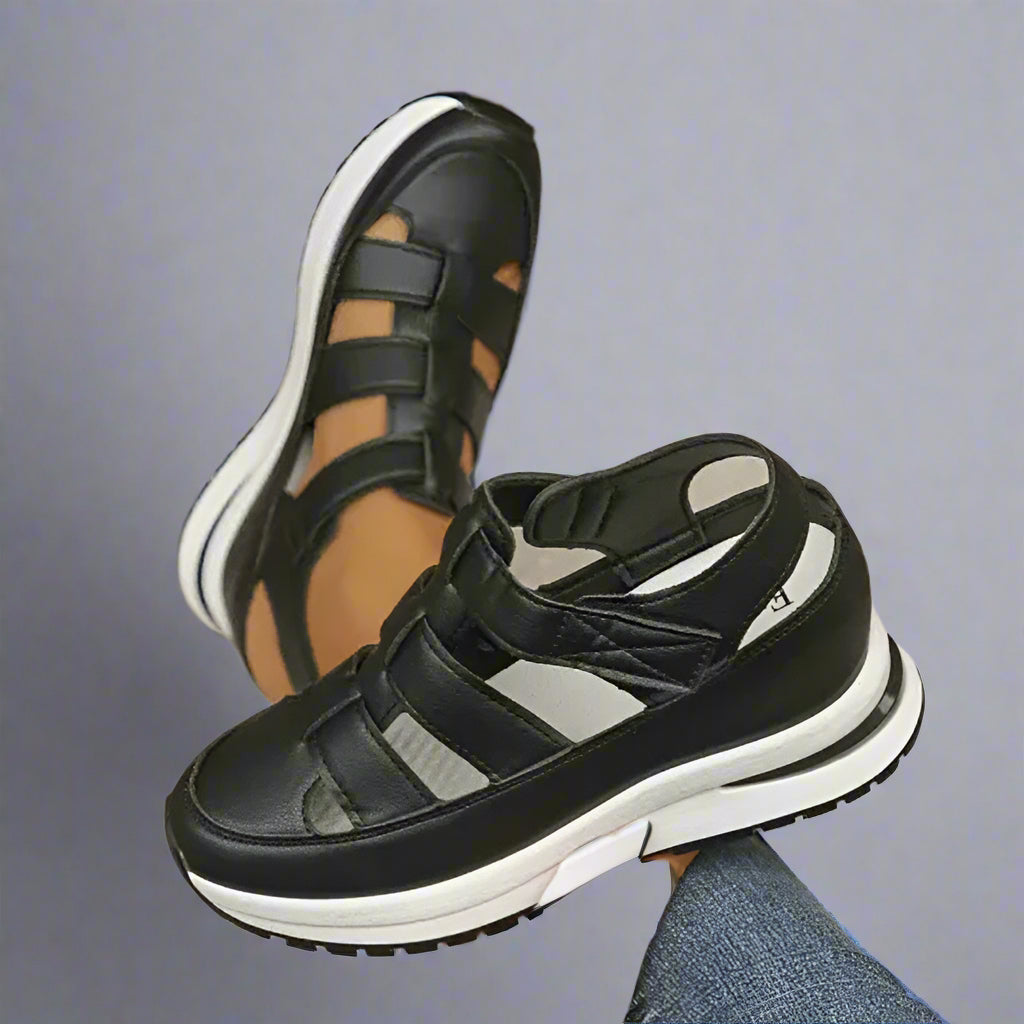 Sandales orthopédiques femme – Semelle compensée – Brides réglables – Design respirant