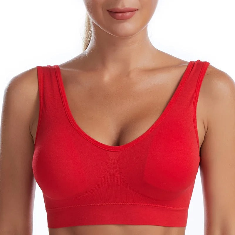 Soutien-gorge femme – Sans armature – Maintien confortable – Bretelles larges – Tissu respirant