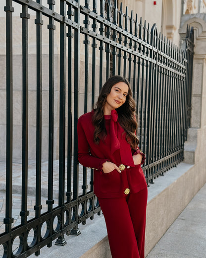 Femme Cardigan Tricot Fin - Coupe Droite - Élégante - Boutons Décoratifs - Poches Avant
