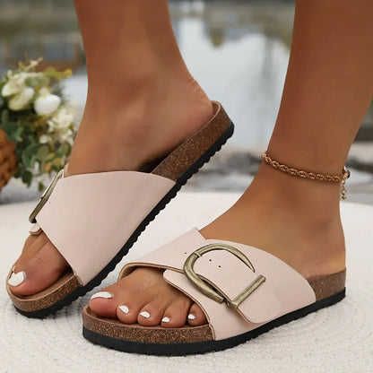 Sandales femme – Bout ouvert – Bride à boucle réglable – Semelle confortable