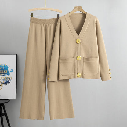 Femme Cardigan Tricot Fin - Coupe Droite - Élégante - Boutons Décoratifs - Poches Avant