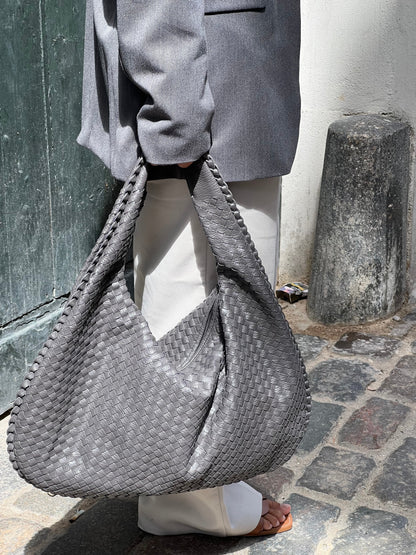 Sac cabas femme – Grand format structuré – Texture tressée – Style minimaliste
