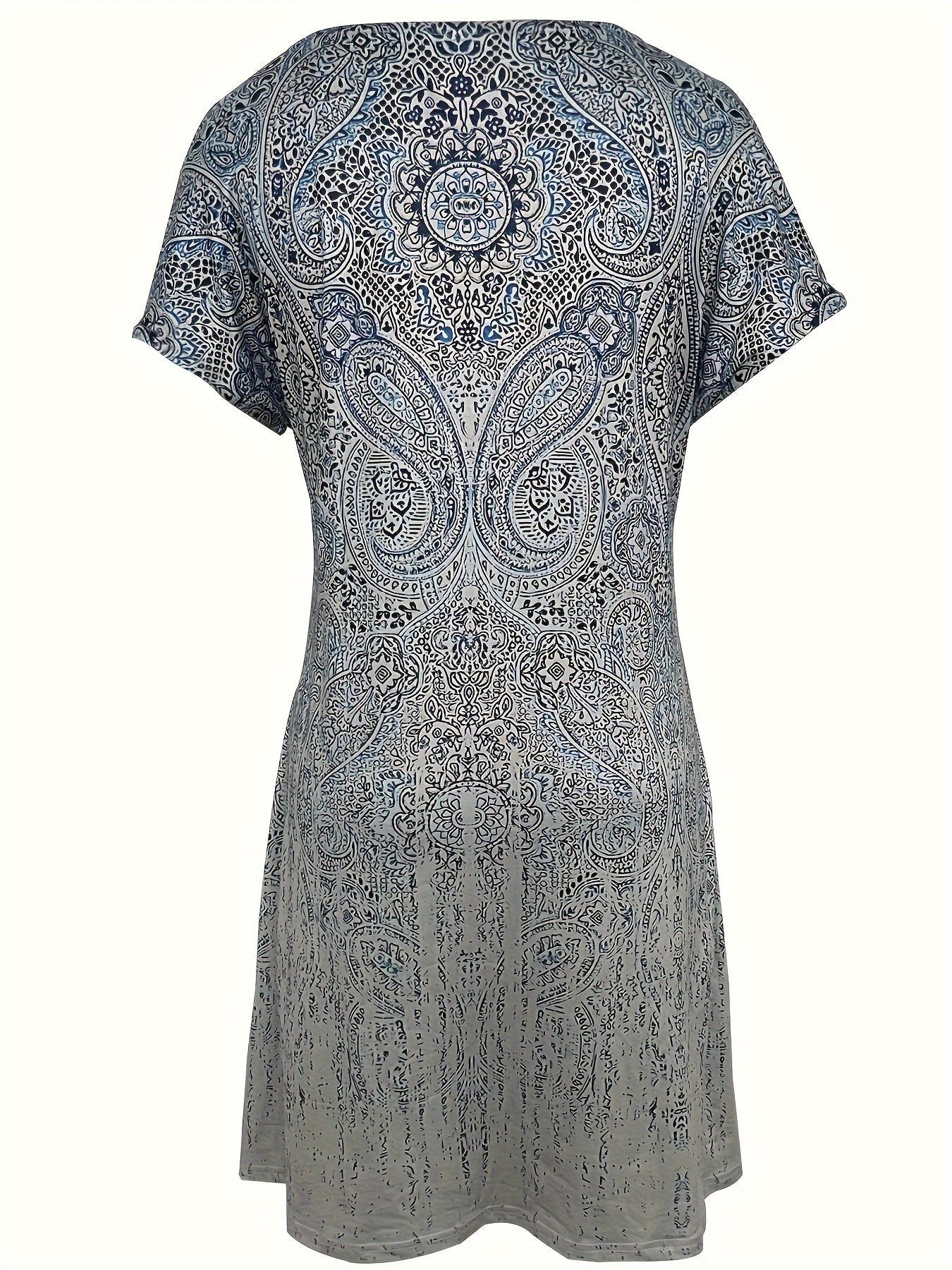 Robe mini femme – Coupe décontractée – Motif cachemire – Tissu respirant doux