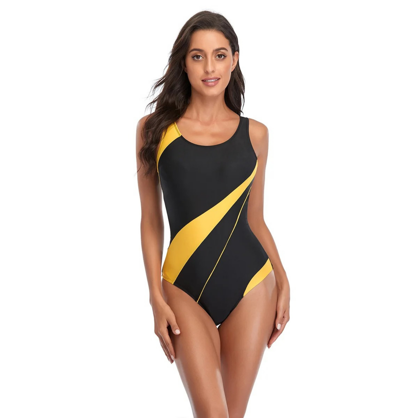 Maillot de bain femme une pièce – Dos nageur – Tissu extensible – Dos ouvert