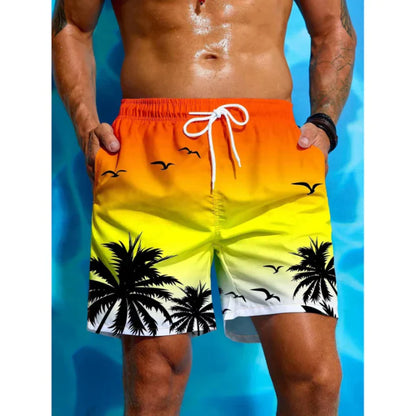 Short de bain homme – Coupe décontractée – Séchage rapide – Taille élastique avec cordon