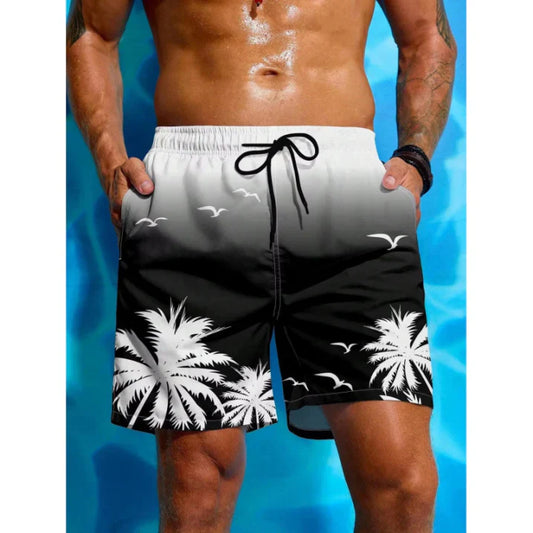 Short de bain homme – Coupe décontractée – Séchage rapide – Taille élastique avec cordon