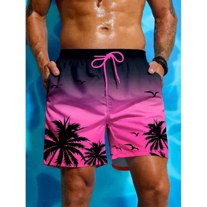 Short de bain homme – Coupe décontractée – Séchage rapide – Taille élastique avec cordon