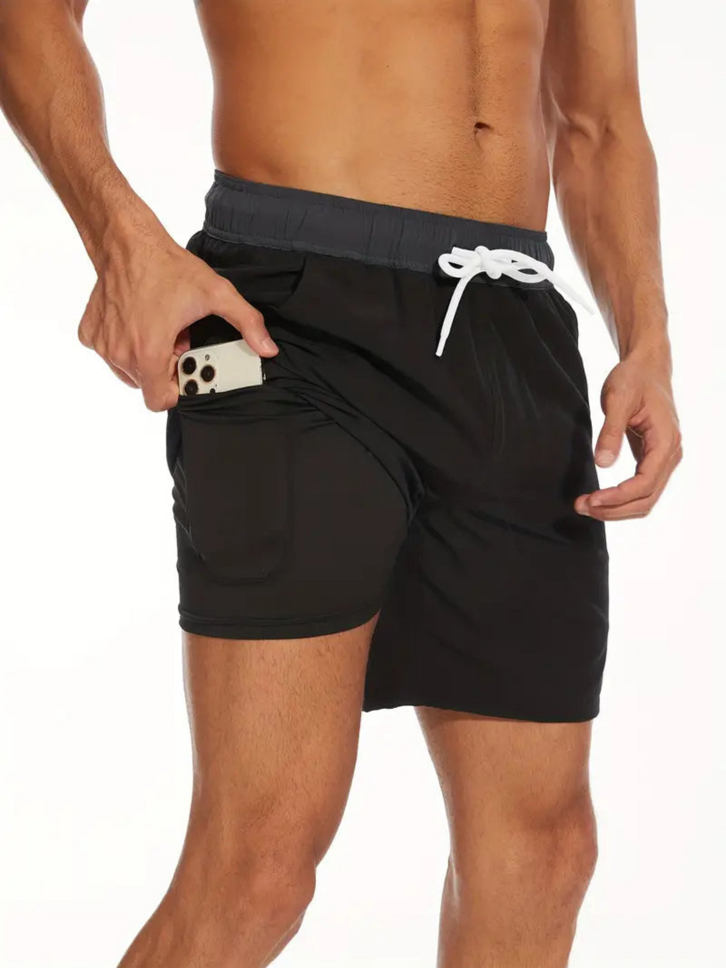 Maillot de bain homme – Séchage rapide – Soutien doublé – Taille élastique – Mi-cuisse