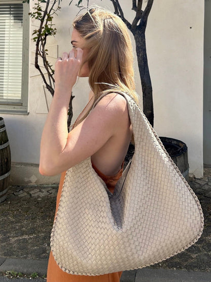 Sac cabas femme – Grand format structuré – Texture tressée – Style minimaliste