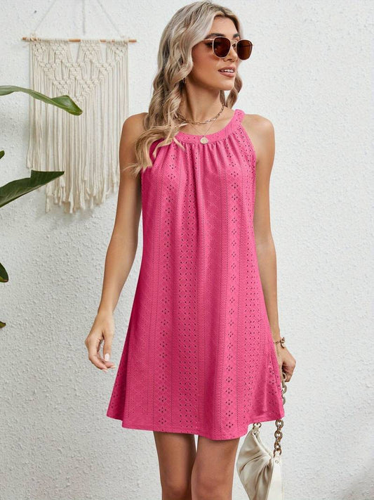 Robe de plage femme – Bustier – Coupe évasée – Tissu ajouré – Mélange respirant
