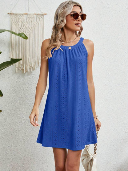 Robe de plage femme – Bustier – Coupe évasée – Tissu ajouré – Mélange respirant