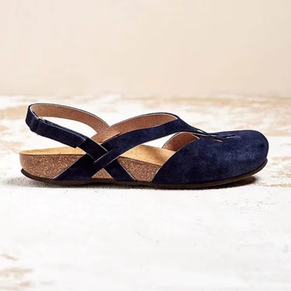 Sandales plates femme – Bout ouvert – Découpes chic – Bride arrière – Confort souple