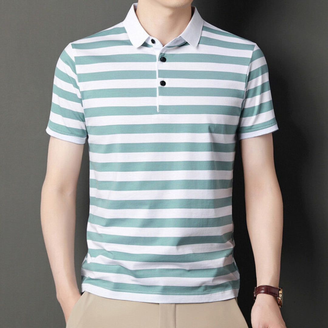 Men's polo – Slim fit – Soft knit – Short sleeves – Casual striped style