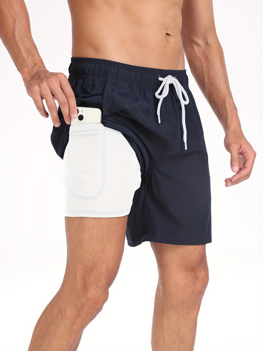 Maillot de bain homme – Séchage rapide – Soutien doublé – Taille élastique – Mi-cuisse