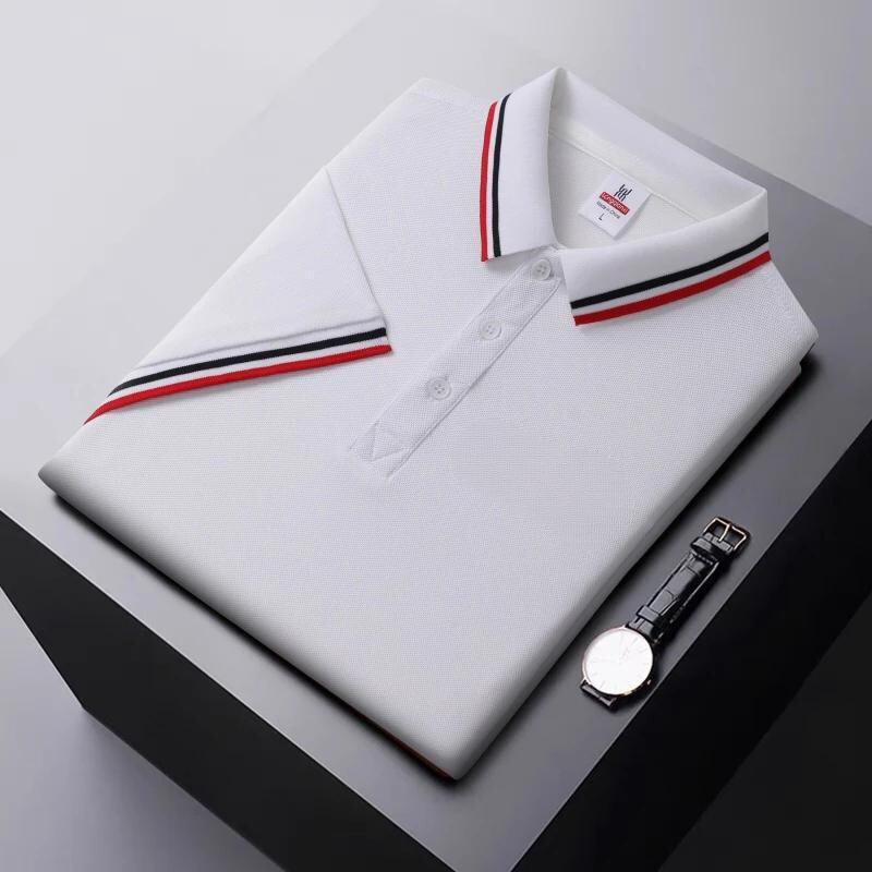 Men's polo – Classic fit – Elegant striped collar