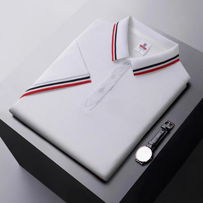 Men's polo – Classic fit – Elegant striped collar