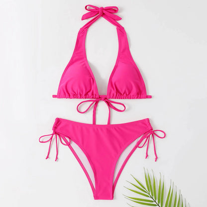 Bikini femme – Coupe triangle – Tissu stretch – Liens réglables